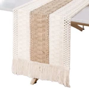 Elegant Embroidered Polyester Table Runner for Weddings & Banquets Wrinkle-Free & Luxurious Finish Woven Technique
