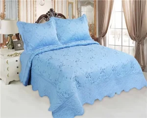 Elegant Embroidery Bedspread Set China Factory Whole 3pcs Set Bedding Sets Stitchinig Quilt Colcha