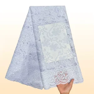 Elegant Knitted Wedding Dresses in High Quality French Nigerian Net Lace Fabrics