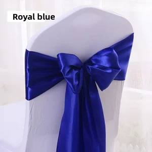 Elegant Satin Pre Tied Chair Sash Bow for Wedding Christmas Banquet Party Events Chair Decoration