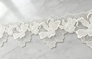 Elegant Sheer Laser Patched Narrow Embroidered Lace Stripe Knitted Polyester Home Accessories