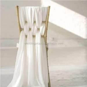 Elegant Sheer Tulle Chair Sash Wedding Chair Cover Sash for Banquet Event Decoration