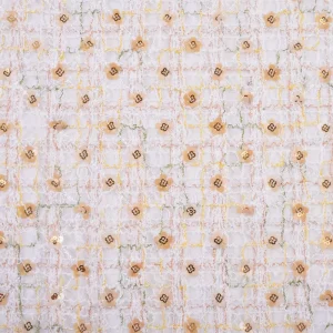 Elegant Shiny Sequins Breathable Medium Weight Embroidery Fabric for Girls and Boys Wedding Home Decor Accessories