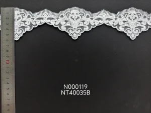 Elegant Vintage Scroll Floral Triangle Scallop Mesh Lace Trim for Accessories