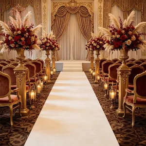 Elegant White Wedding Aisle Runner Non Slip Thick Durable Indoor Outdoor Wedding Ceremony Decoration Event Carpet Rug