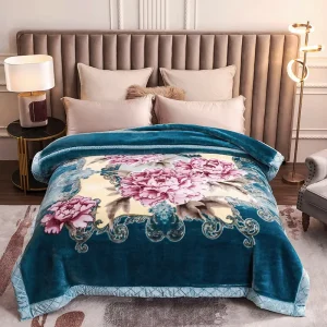 Embossed 100% Polyester Keep Warm Soft Mink Coral Fleece Weighted Luxury Winter Raschel Blanket