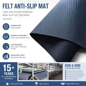 Embossed Flame Retardant Eco-Friendly 100% Polyester Nonwoven Fabric with Needle-Punched Technology for Rug Pads Home Textiles