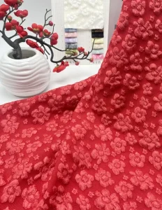 Embossed Jacquard Dress Fabric for Tops Kidswear Bags and Apparel