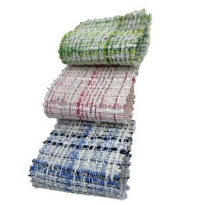 Embossed Jacquard Woven Tweed Polyester Fabric for Clothing 3191