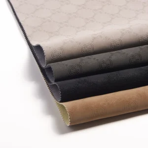 Embossed Leather Look 100% Polyester Fabric Garment Textile Roll For Apparel 370g Made In China