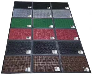 Embossed Modern Door Mat Logo Waterproof Eco-Friendly Non-Slip Polyester for Entrance Door Machine Washable Bathroom/Living Rug