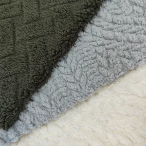 Embossed Sherpa Fleece Fabric Ultra Soft Plush Textured Textile for Blankets & Throws Bedding Pillow Cushions Home