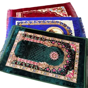 Embossed Turkish Modern Cushioned Dubai Foldable Muslim Fluffy Prayer Mat Portable Prayer Rugs Mats for Muslim