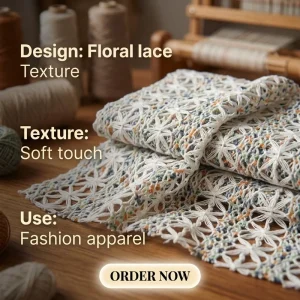 Embroidered Cutout Jacquard Knit Mesh Fabric Stretchy Knitted Jacquard Net Home Textile Wedding Summer Dress Fabric