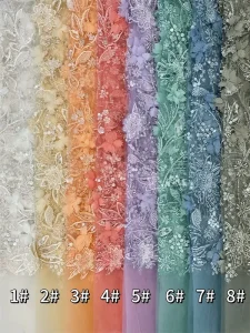 Embroidered Fabric Fashionable Romantic Wedding Dress Fashion Fabric High quality Handmade