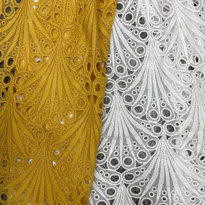Embroidered Guipure Lace Fabric Big Pattern Floral Scallops for Women’s Accessories