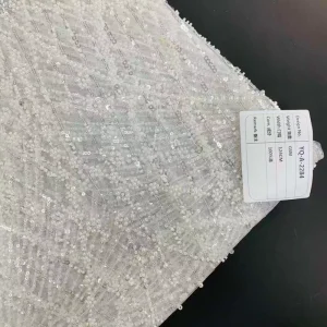 Embroidered Lace Bead 3D Fabric French Tulle Lace Wedding Gown Evening Dress Fabric