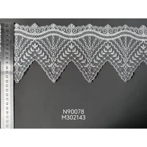 Embroidered Lace Fabric 100% Polyester Knitted Sheer Customizable Width and Weight for Apparel and Home Textiles Accessories
