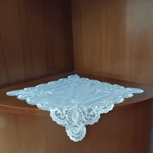 Embroidered Lace Tablecloth DIY Fabric Table Mat and Coaster Decorative Mesh for Table Runners