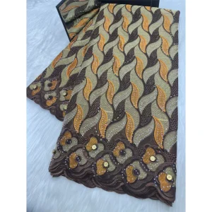 Embroidered Lightweight Swedish Cotton Fabric Stones Pattern for Voile Satin Church Material Curtain Home Decor Boys
