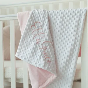Embroidered Name Logo Newborn Bean Blanket Baby Super Soft Fleece Throw Blanket for Children Kids Blankets