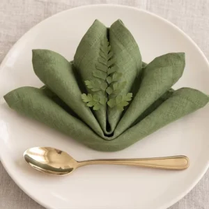 Embroidered Napkins Cotton Linen Napkins Linen Hemstitch Napkin for Home Restaurant Wedding Event