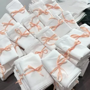 Embroidered Napkins Cotton Napkins Linen Hemstitch Napkin for Home Restaurant Wedding Event