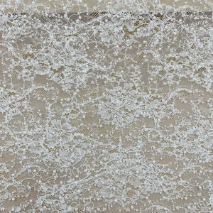 Embroidered Pearl Lace Fabric Bead Tube Embroidery Tulle Mesh Fabric Large Petal Embroidery Fabric for Bridal Dress