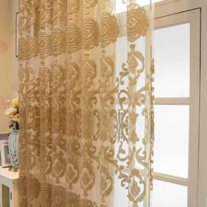 Embroidered Sheer Curtain Fabric Luxury Floral Sheer Curtains S Fold for Bedroom Window Curtains Sheer Curtain Fabric Roll Home