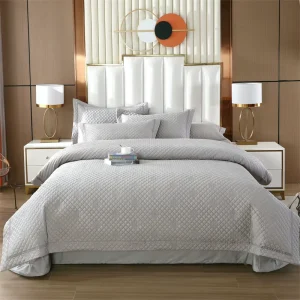 Embroidered Super Soft 100% Cotton Eco Friendly All Season Bed Quilt Polyester Filling Washable for Queen Twin Sizes Home Hotel