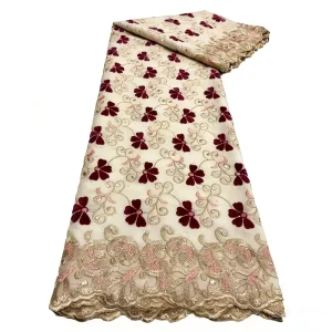 Embroidered Swiss Voile Lace Fabric Flower African Lace Cotton Lace for Wedding Dresses