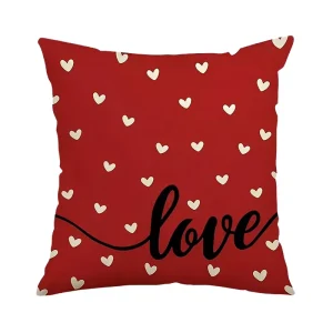 Embroidered Valentines Day Decor Custom Printed Polyester Cushion 18×18 Inch Throw Pillowcase