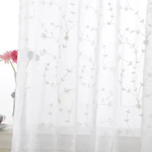 Embroidery 100% Polyester Voile Curtain for Home