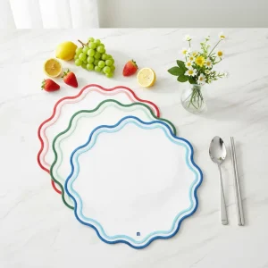 Embroidery Cloth Fabric Placemat Heat Resistant Table Decoration Dinner Table Mats for Daily Life Indoor Outdoor