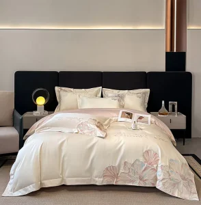 Embroidery Cotton Bedding Sets with Zipper Closure Custom Duvet Cover Queen Size Pure Cotton Bed Sheet and Duvet Cover
