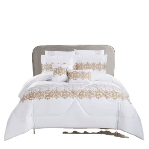 Embroidery Design Comforter Sets Luxury Microfiber Comforter and Sheet Sets