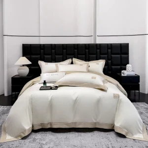 Embroidery Gyptian Cotton Luxury King Size All Season Bedding Sets Modern Style Customizable 4 Piece