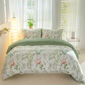 Embroidery Solid Pattern Chinese Style 200TC 3 Pcs Polyester Washable Customizable Bedding Set Soft Air-permeable Duvet Cover