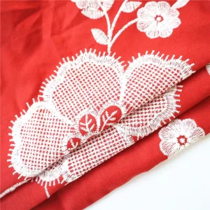 Embroidery with Customised Design on Linen Fabric Natural Cotton Linen Blend Fabric for Dress