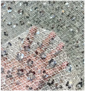 Encrypted Sequin Embroidered Fabric Elastic Women’s Clothing Wedding Decoration Performance Clothing Fabric