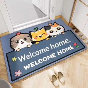 Entrance Door Mat Doorway Entry Door Mat Entryway Foot Mat Washable Non Slip Cuttable Waterproof Bathroom Mat Printed Model MD-1