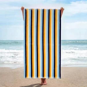 Environmental Friendly Custom Design 100% Cotton Fast Drying Absorbent Beach Towels