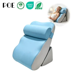 Ergonomic Bed Lounge Pillow with Large Backrest Lumbar & Neck Support Memory Foam Filling Washable Cover for Maternity Comfort