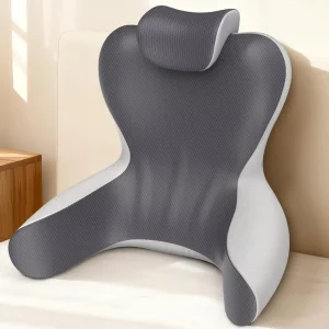 Ergonomic Bed Rest Reading Pillow with Arm Rests Lumbar Back Support Cushion for Sitting Reclining Gaming