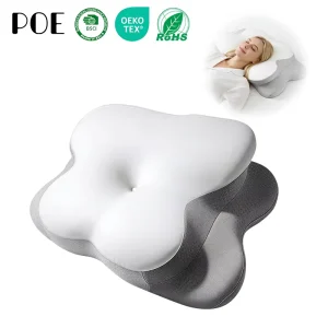 Ergonomic Cooling Memory Foam Neck Pillow with Polyester Fabric Washable Customizable Print Design Modern Style Home & Hotel Use