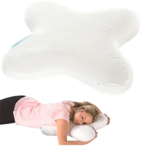 Ergonomic Double Sided Butterfly Shape Bamboo Bed Pillows Cooling Cervical Memory Foam for Effective Neck & Back Pain Relief