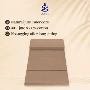 Ergonomic Foldable Multi Purpose Meditation Cushion with Eco Friendly Linen with 15% Slope Trapezoid Design