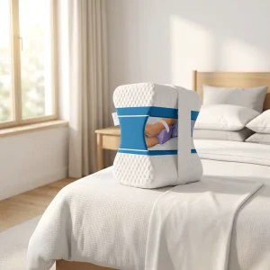 Ergonomic Memory Foam Leg Pillow for Side Sleepers Sciatica & Back Pain Relief Strap Support Spine Alignment