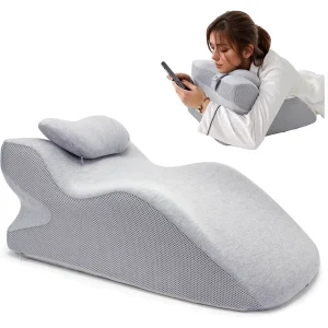 Ergonomic Memory Foam Wedge Pillow Orthopedic Bed Pillow with Massage Features for Reading Back Support in Bed