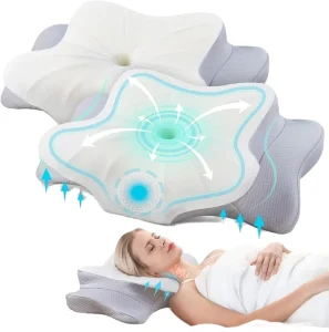 Ergonomic Orthopedic Cervical Pillow with Fabric Neck Support Contour Memory Foam Side Back Stomach Sleepers Bedding Pain Relief